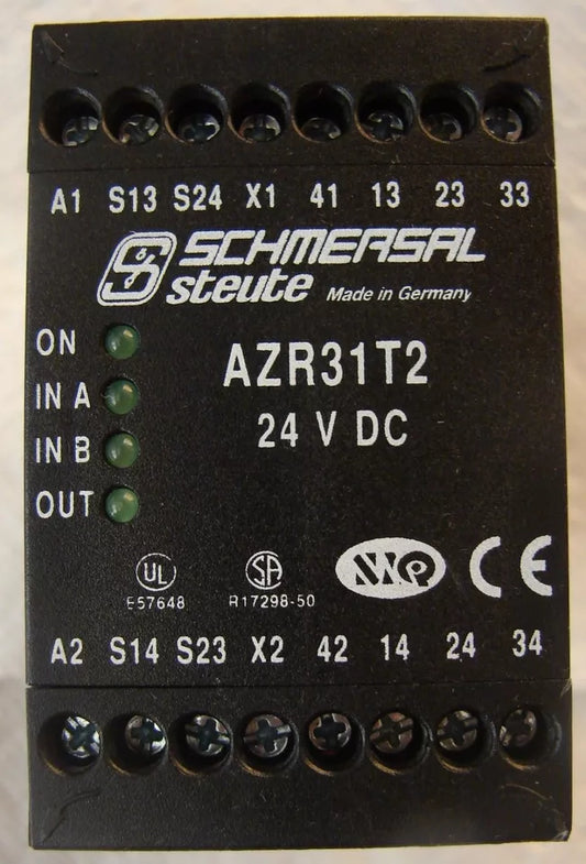 SCHMERSAL AZR31T2 SAFETY RELAY DINRAIL MOUNT 24 VDC